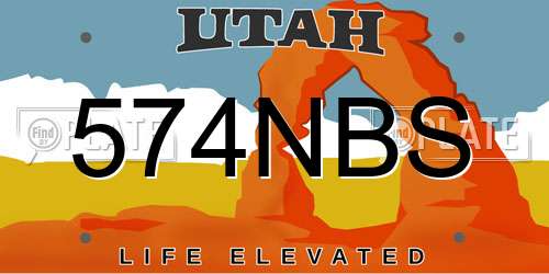 574NBS Utah License Plate