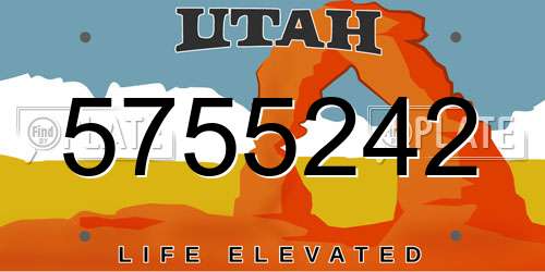 5755242 Utah License Plate