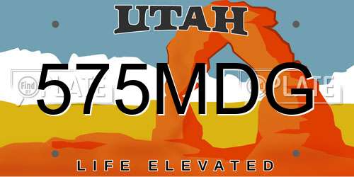 575MDG Utah License Plate