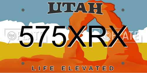 575XRX Utah License Plate