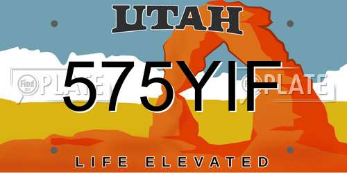575YIF Utah License Plate