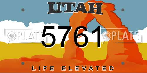 5761 Utah License Plate