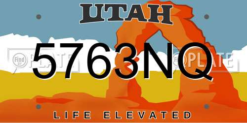 5763NQ Utah License Plate