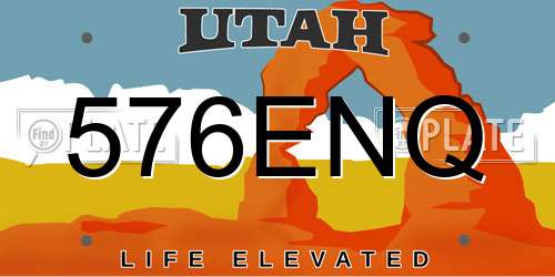 576ENQ Utah License Plate