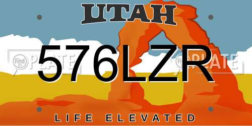 576LZR Utah License Plate