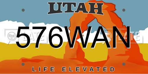 576WAN Utah License Plate
