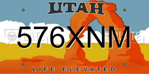 576XNM Utah License Plate