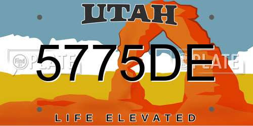 5775DE Utah License Plate