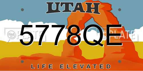 5778QE Utah License Plate