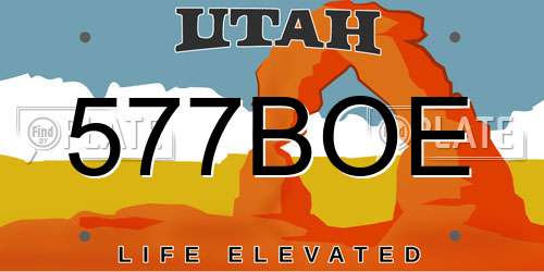 577BOE Utah License Plate