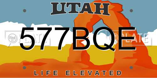 577BQE Utah License Plate