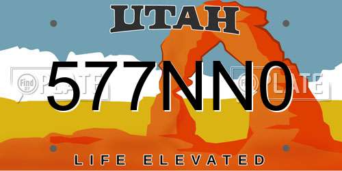577NN0 Utah License Plate