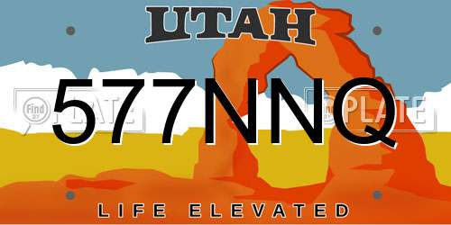 577NNQ Utah License Plate