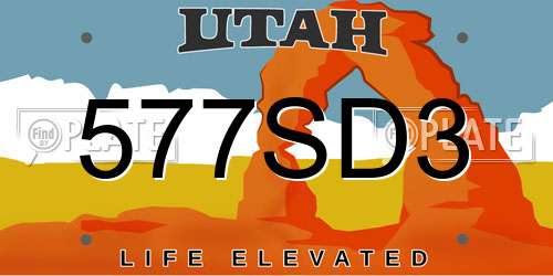 577SD3 Utah License Plate