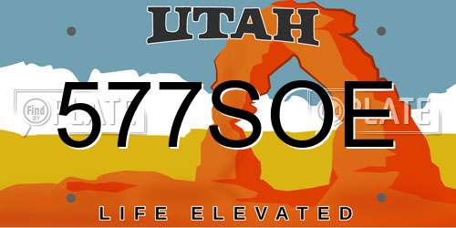 577SOE Utah License Plate