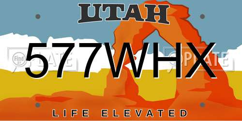 577WHX Utah License Plate