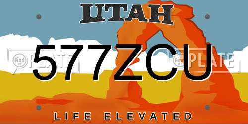 577ZCU Utah License Plate