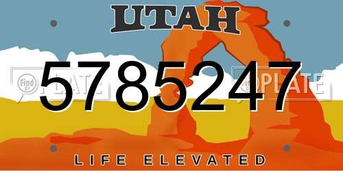 5785247 Utah License Plate