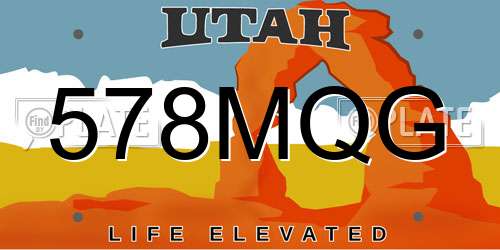578MQG Utah License Plate