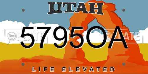 5795OA Utah License Plate