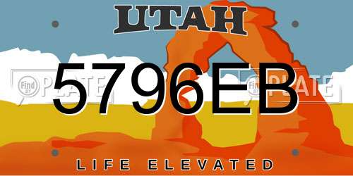 5796EB Utah License Plate