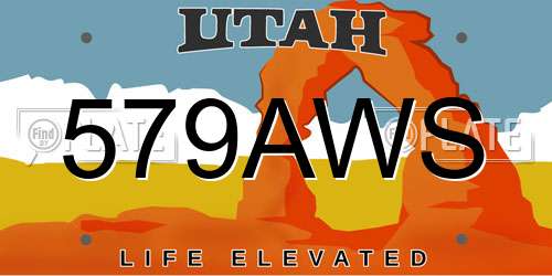 579AWS Utah License Plate
