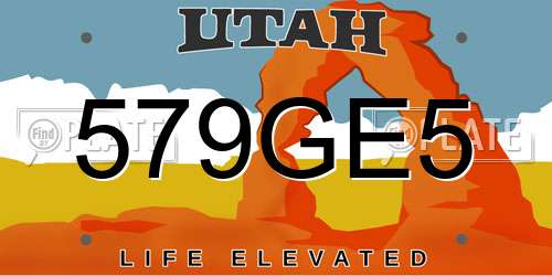 579GE5 Utah License Plate