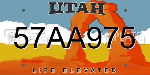 57AA975 Utah License Plate