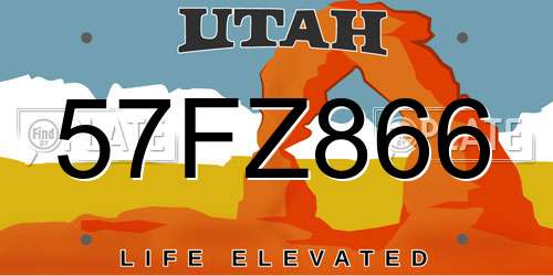 57FZ866 Utah License Plate
