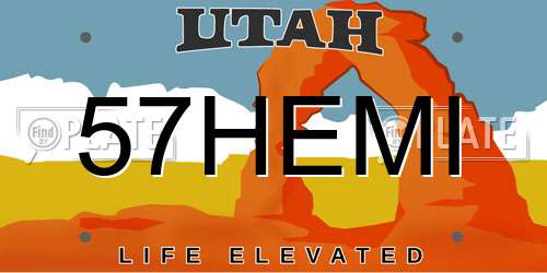 57HEMI Utah License Plate