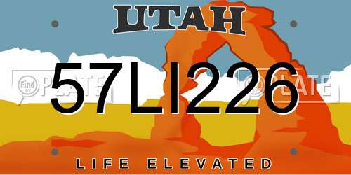 57LI226 Utah License Plate