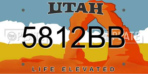 5812BB Utah License Plate