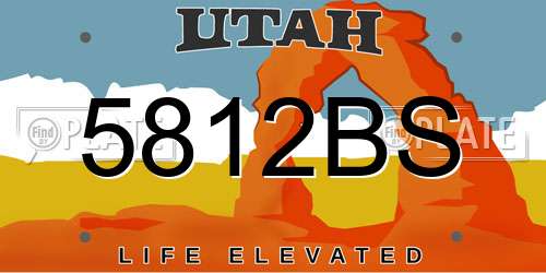 5812BS Utah License Plate