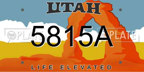 5815A Utah License Plate