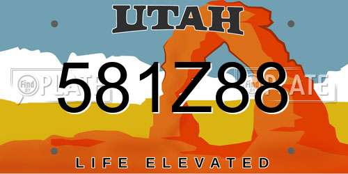 581Z88 Utah License Plate