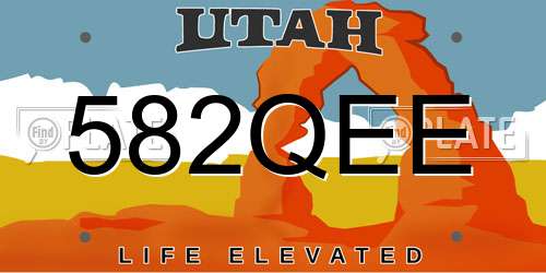 582QEE Utah License Plate