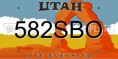582SBO Utah License Plate