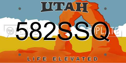 582SSQ Utah License Plate