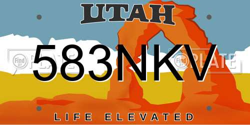 583NKV Utah License Plate