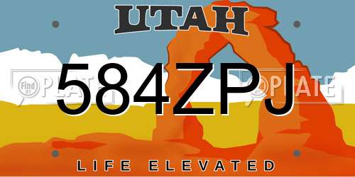 584ZPJ Utah License Plate