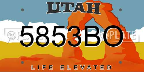 5853BO Utah License Plate