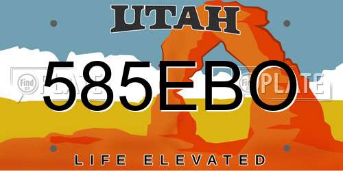 585EBO Utah License Plate
