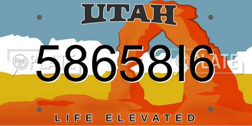 58658I6 Utah License Plate