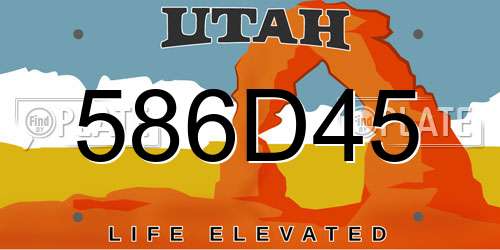 586D45 Utah License Plate