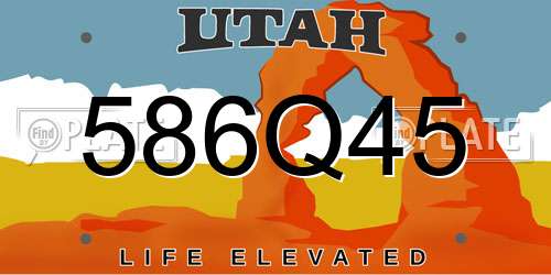 586Q45 Utah License Plate