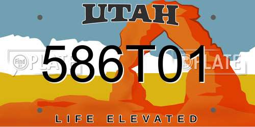 586T01 Utah License Plate