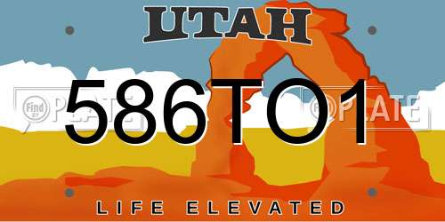 586TO1 Utah License Plate