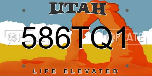 586TQ1 Utah License Plate