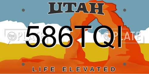 586TQI Utah License Plate