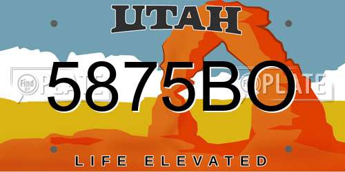 5875BO Utah License Plate